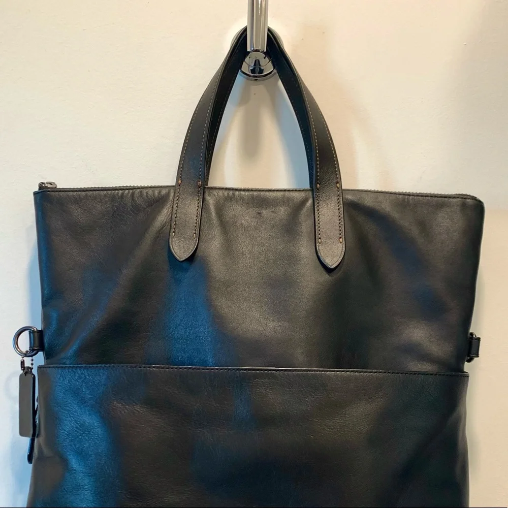 Coach Black Leather Tote Bag